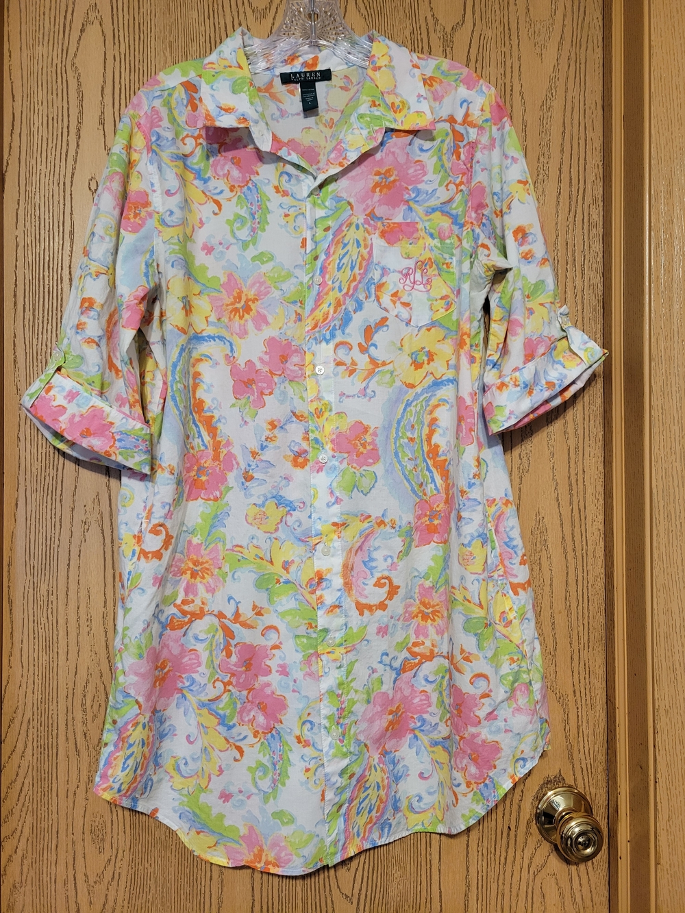 Lauren Ralph Lauren Floral Paisley Button-Front Sleepwear  Multicolor Size Large